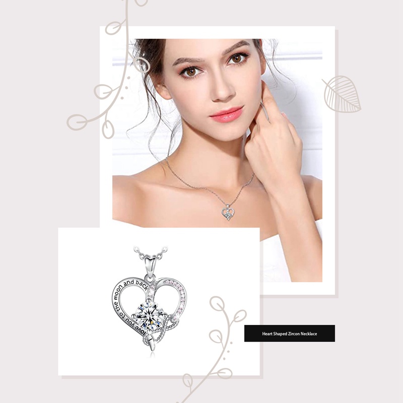 &quot;I Love You To The Moon And Back&quot; Kalung Cinta Untuk Wanita Hadiah Valentine Fashion Perhiasan Pernikahan Mewah