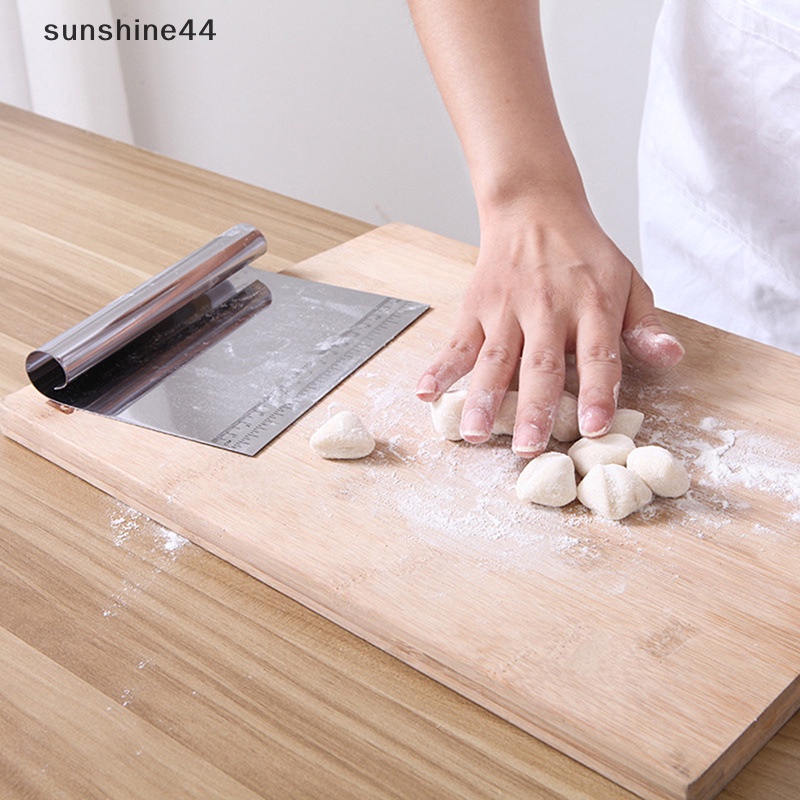 Sunshine Alat Pemotong Scraper Adonan Kue Stainless Steel Baking Cake Pengikis Adonan Masak ID