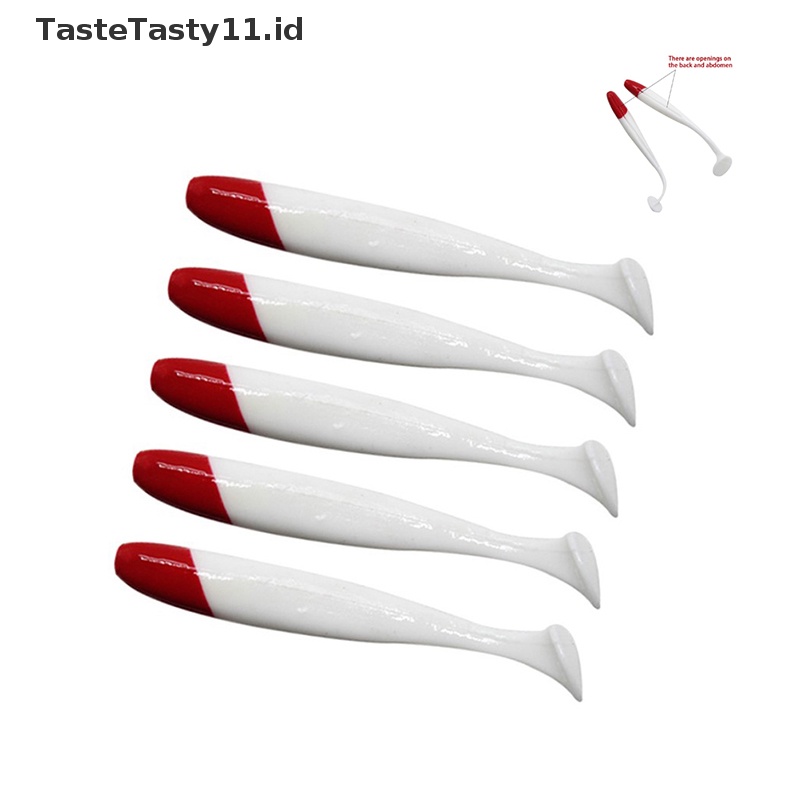 Tastetasty 5pcs Silikon Buatan Cacing Umpan Lembut Wobblers Bass Carp Flying Fishing Lure.