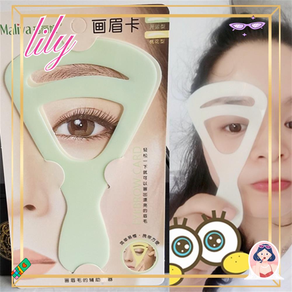 Lily 2Pcs/set Template Pembentuk Alis Wanita Reusable Makeup Helper Stensil Alis