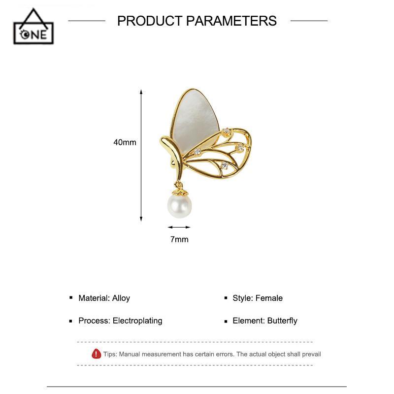COD❤️Bros kupu-kupu Pin Mutiara Aksesori Peniti Jas Wanita-A.one