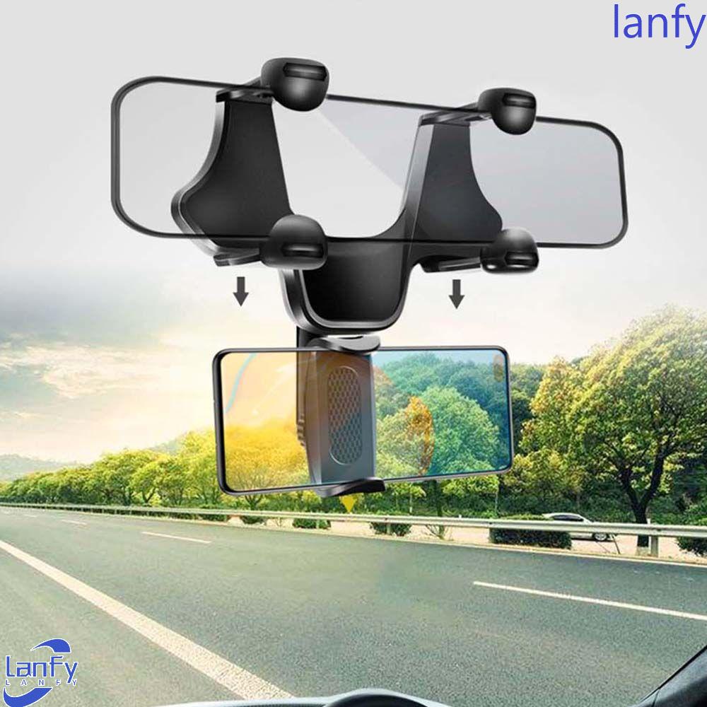 Lanfy Car Phone Holder ABS 360derajat Rotating Mount Bracket DVR/GPS Hp Aksesoris Interior Mobil Smartphone Cradle Stand