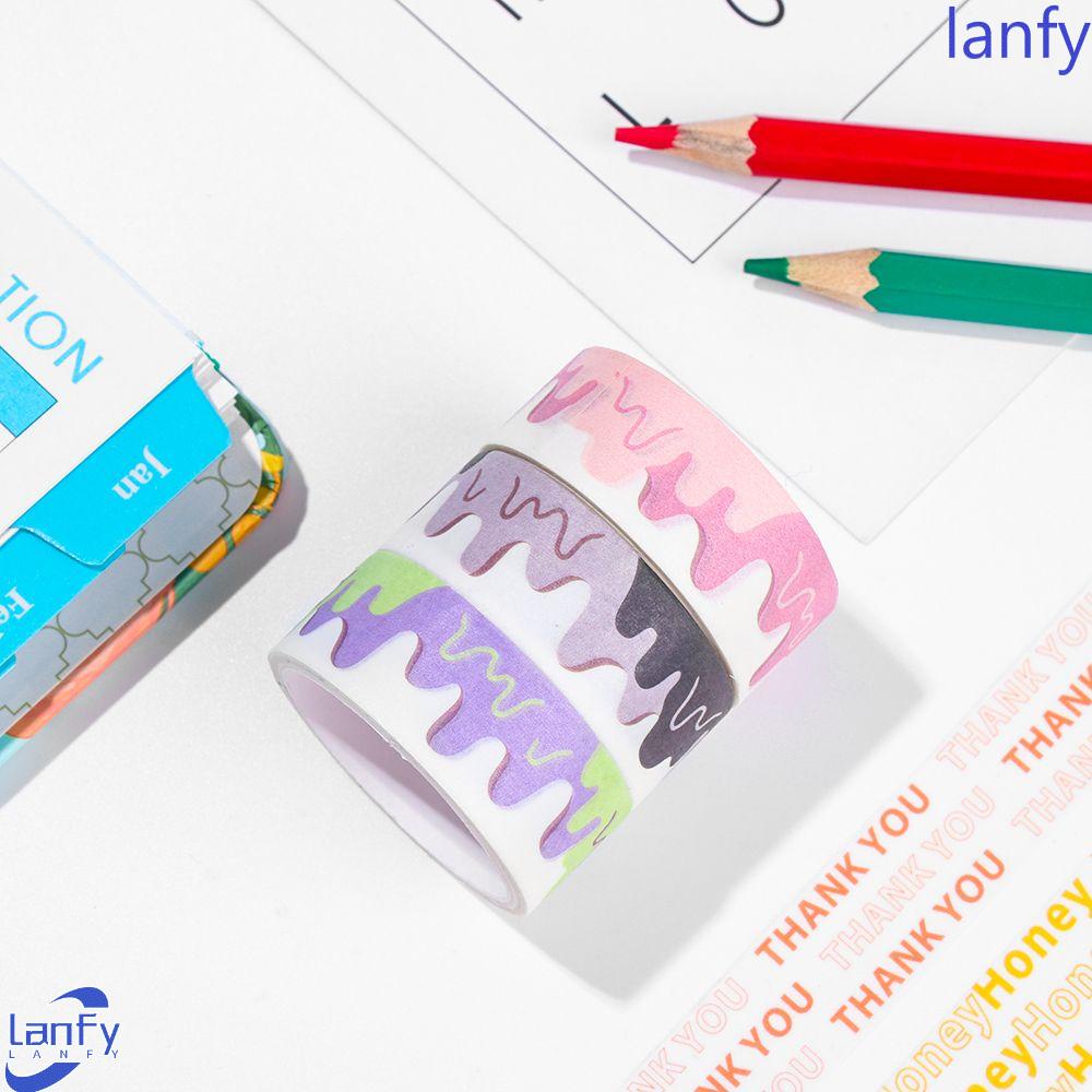 Lanfy Stiker Kertas Motif Kartun Warna Gradasi Untuk Dekorasi Scrapbook / Album DIY
