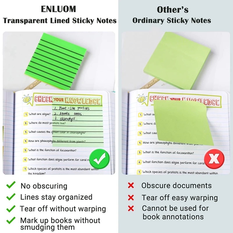 50lembar Nota Lengket Tembus Horizontal/Self Adhesive Memo Pads Index Stiker/Alat Tulis Siswa Perlengkapan Kantor Sekolah