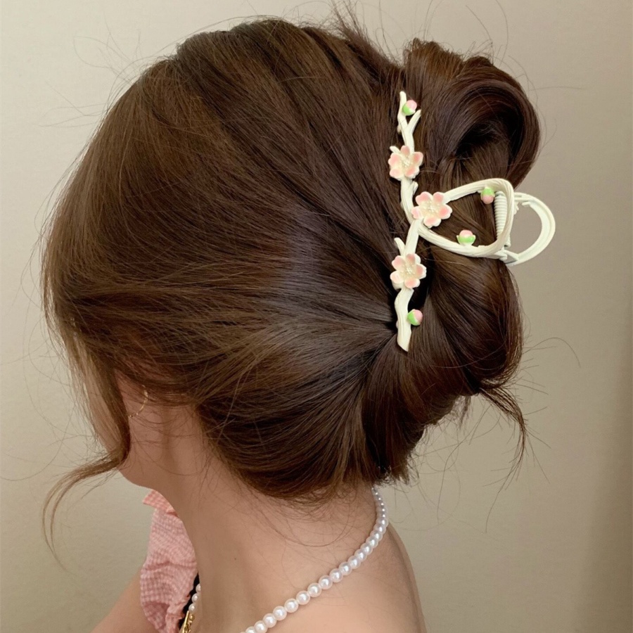 Korea Logam Bunga Mutiara Berlian Imitasi Rambut Klip Kristal Busur Jepit Rambut Hair Claw Woman Hair Accessories