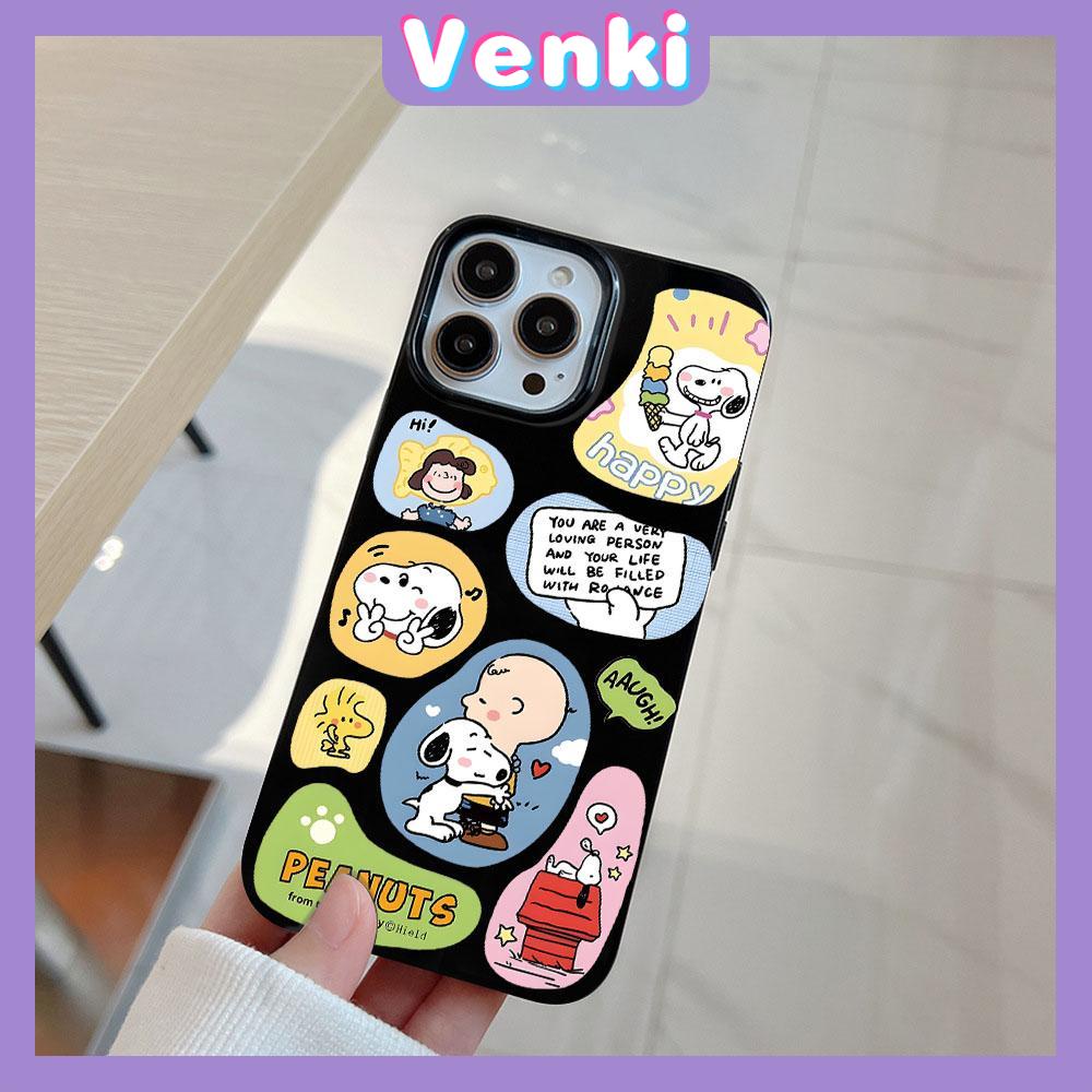 VENKI - For iPhone 14 Pro Max iPhone Cute Cartoon Image Black Phone Case TPU Soft Shell Protection Shockproof Camera Compatible with iPhone 13 Pro max 12 Pro Max 11 xr xs max 7 8