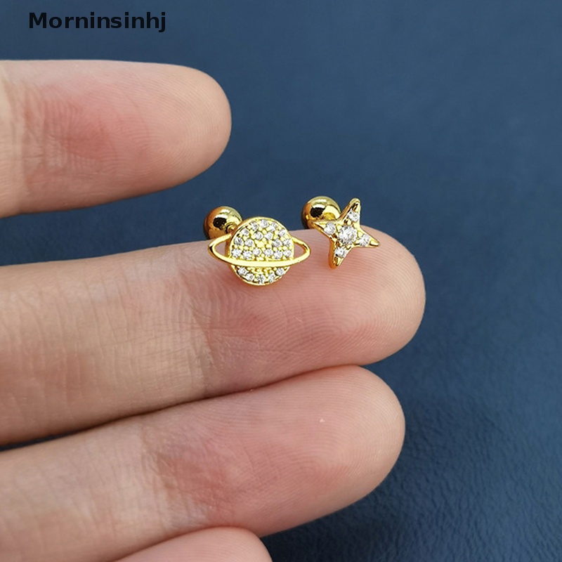 Mornin 1pasang Anting Giwang Telinga Zirkon Bintang Untuk Wanita Tulang Rawan Helix Tulang Telinga Kuku Telinga Perhiasan Hadiah id