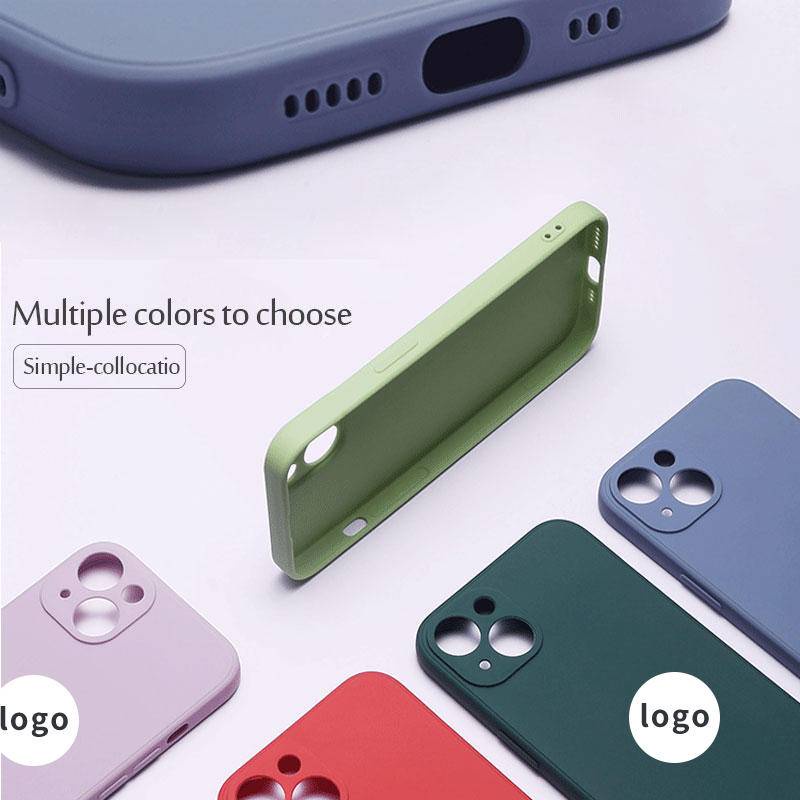 IPHONE Untuk Iphone14 13 12 11 Pro Max Mini Baru Persegi Cair Silikon Casing Ponsel Penuh Lensa Perlindungan Cover