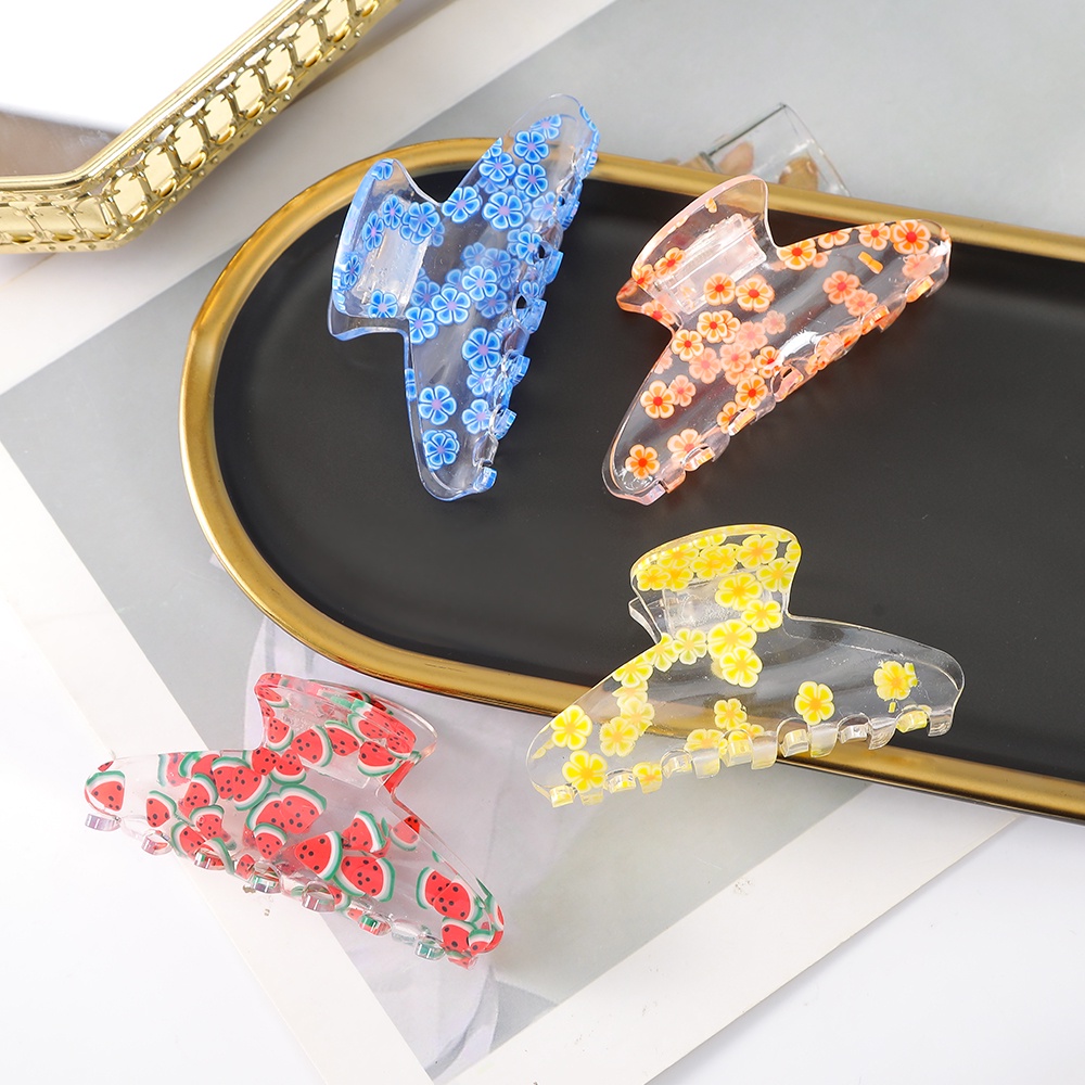 Korea Dicetak Bunga Jepit Rambut Fashion Lucu Hair Clip Aksesoris Rambut Wanita