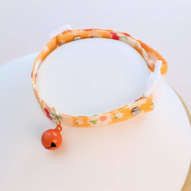 Lucu Kerah Anjing Dan Kucing Peliharaan Dengan Lonceng Warna-Warni adjustable safety lock anti-Sedak Kalung Bunga Sakura Peliharaan