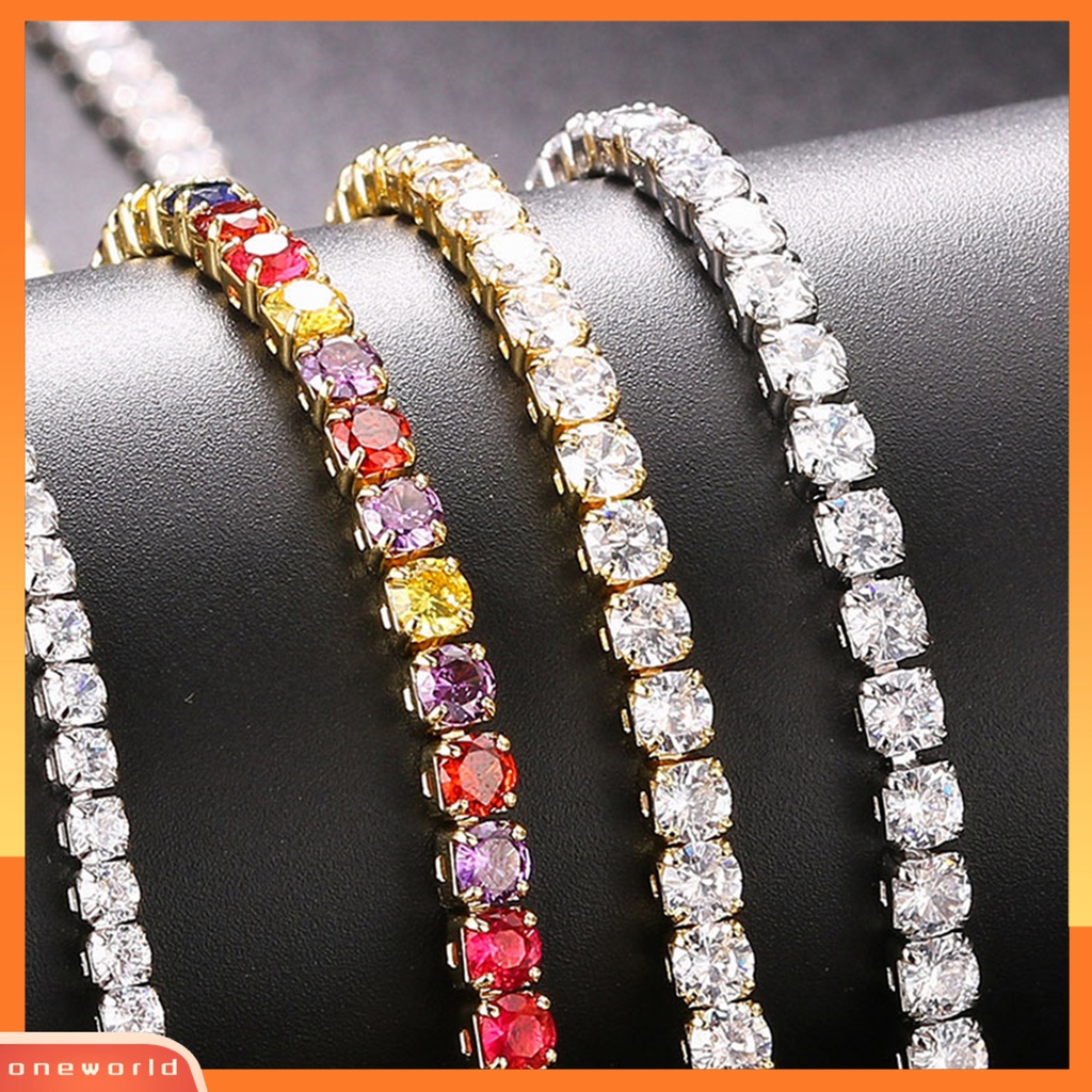 [EONE] Kalung Choker Geometris Hip Hop Perhiasan Warna-Warni Berkilau Kalung Perhiasan Hadiah