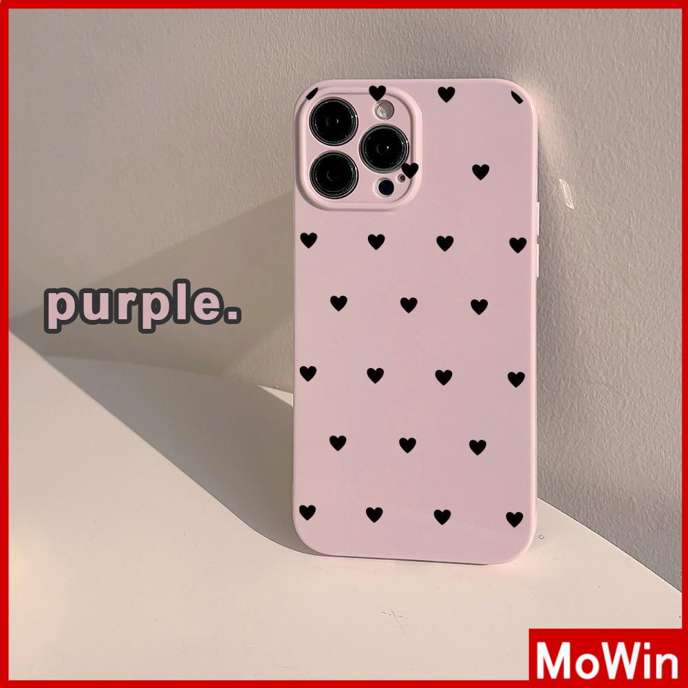 For iPhone 14 Pro Max iPhone Case Cream Glossy TPU Soft Case Shockproof Camera Cover Protection Purple Love Compatible with iPhone 13 Pro max 12 Pro Max 11 xr xs max 7Plus 8Plus