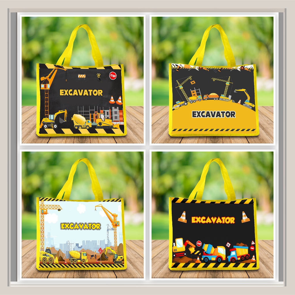 

Tas Ultah Ready stok Landscape / Tas Ulang Tahun / Goodie Bag EXCAVATOR