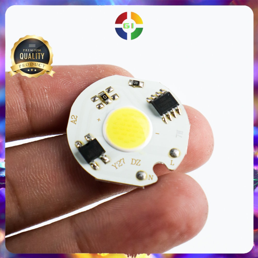 Chip LED Lampu COB SMD Cool White 6000-6500K 220V 27mm 7W - White