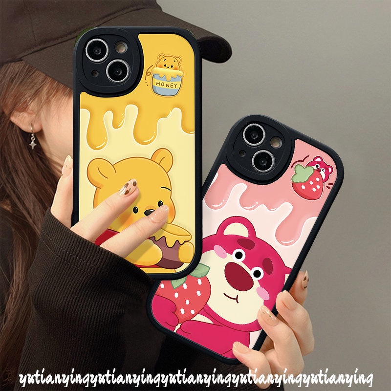 Cartoon Strawberry Bear Lotso Couple Case For Infinix Smart 6 5 Hot 10 11 9 Play Note 8 Hot 11s 10s 10T Hot 10 Lite Cute Winnie The Pooh Soft Shockporoof Tpu Case