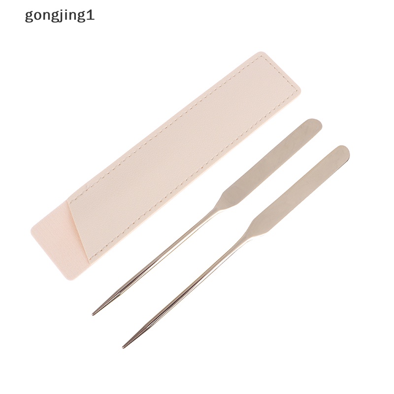 Ggg 1Pcs Stainless Steel Dual Head Makeup Toner Spatula Mixing Stick Foundation ID