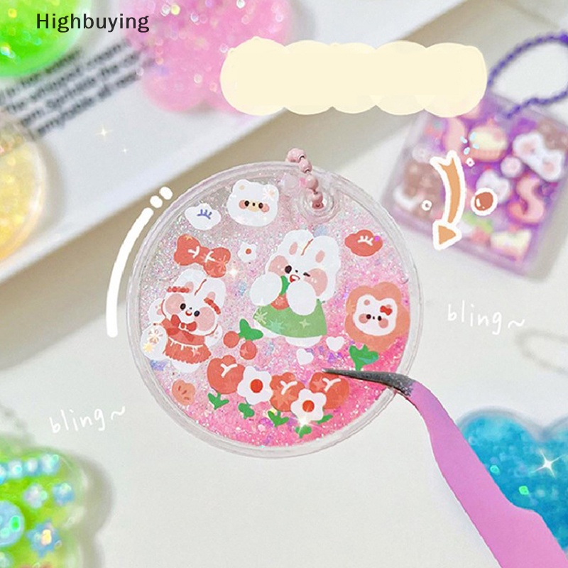 Hbid Love Heart Fluid Bata Bening Akrilik Polco Kpop Guka Girl Stiker Idol Foto Dekorasi DIY Photocard Album Alat Tulis Korea Glory