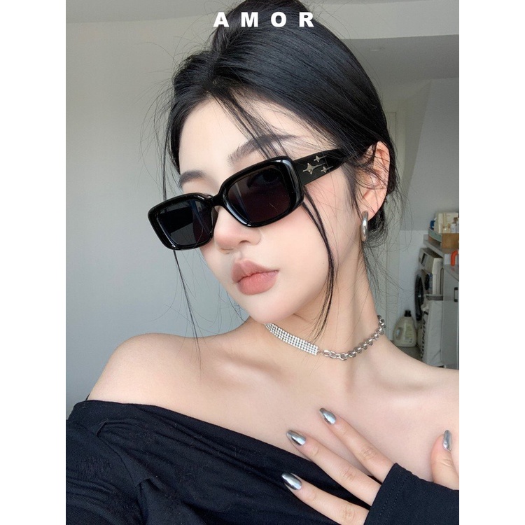 Kacamata Hitam GM retro meteor Persegi Perempuan Versi Korea Show thin face