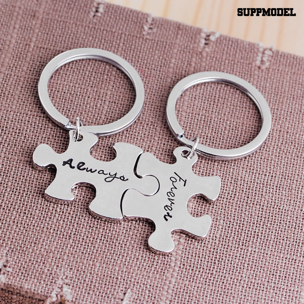 [SM Auto] 2Pcs Always Forever Jigsaw Piece Pasangan Pecinta Gantungan Kunci Holder Keychain Hadiah