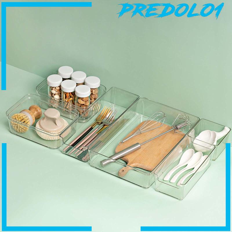 [Predolo1] 5pcs Kotak Penyimpanan Laci Keranjang Wadah Penyimpanan Untuk Kabinet Kantor Kamar Mandi