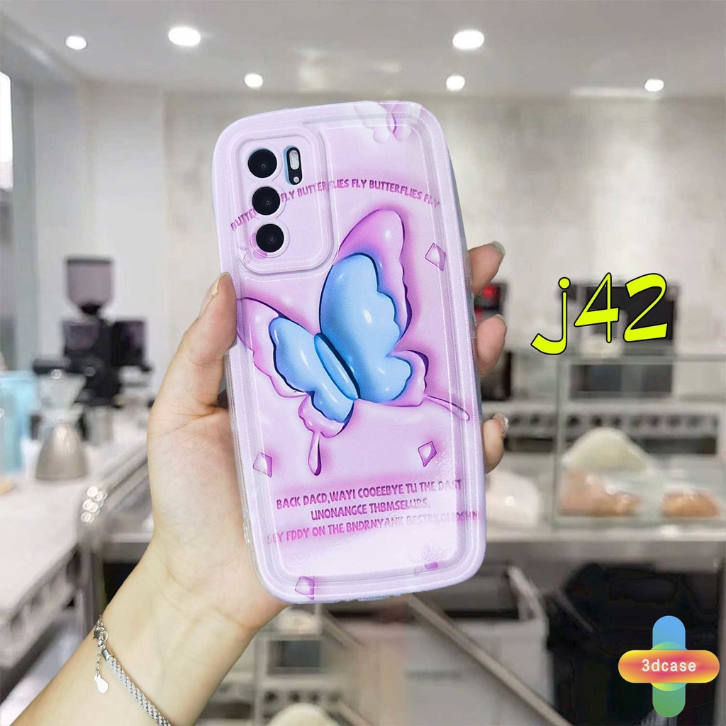 Soft Case OPPO A17 A17K A16 A95 A57 A16S A77 A57S A57E A55 A7 A15 A54 A5S A3S A76 A96 A5 A9 A31 A53 A33 2020 A77S A12 A12S A1K A16E A16K A54S Reno 7 7Z 8Z 5 4 6 8 5F 5K 4F 4 5 06 Lite A74 A15S A52 A11K A92 Purple Butterfly Soft Airbag Soap Case