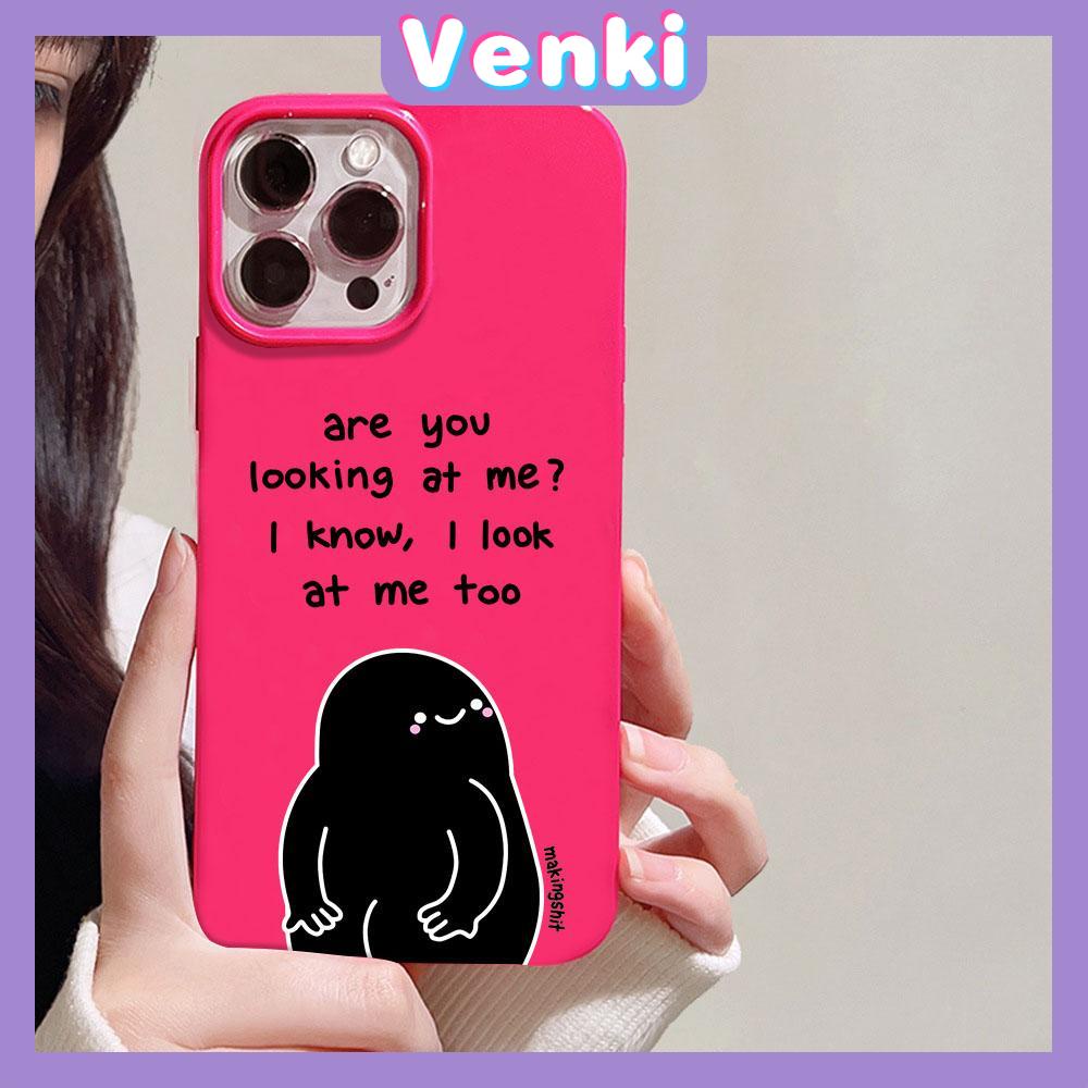 VENKI - For iPhone 11 iPhone Case Red Glossy TPU Soft Case Shockproof Protection Camera English Cartoon Character Compatible with iPhone 14 13 Pro max 12 Pro Max xr xs max 7 8Plus