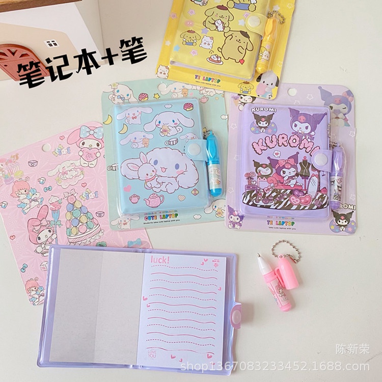 2 in 1 set buku pulpen mini / buku tulis mini dan pulpen sanrio lucu