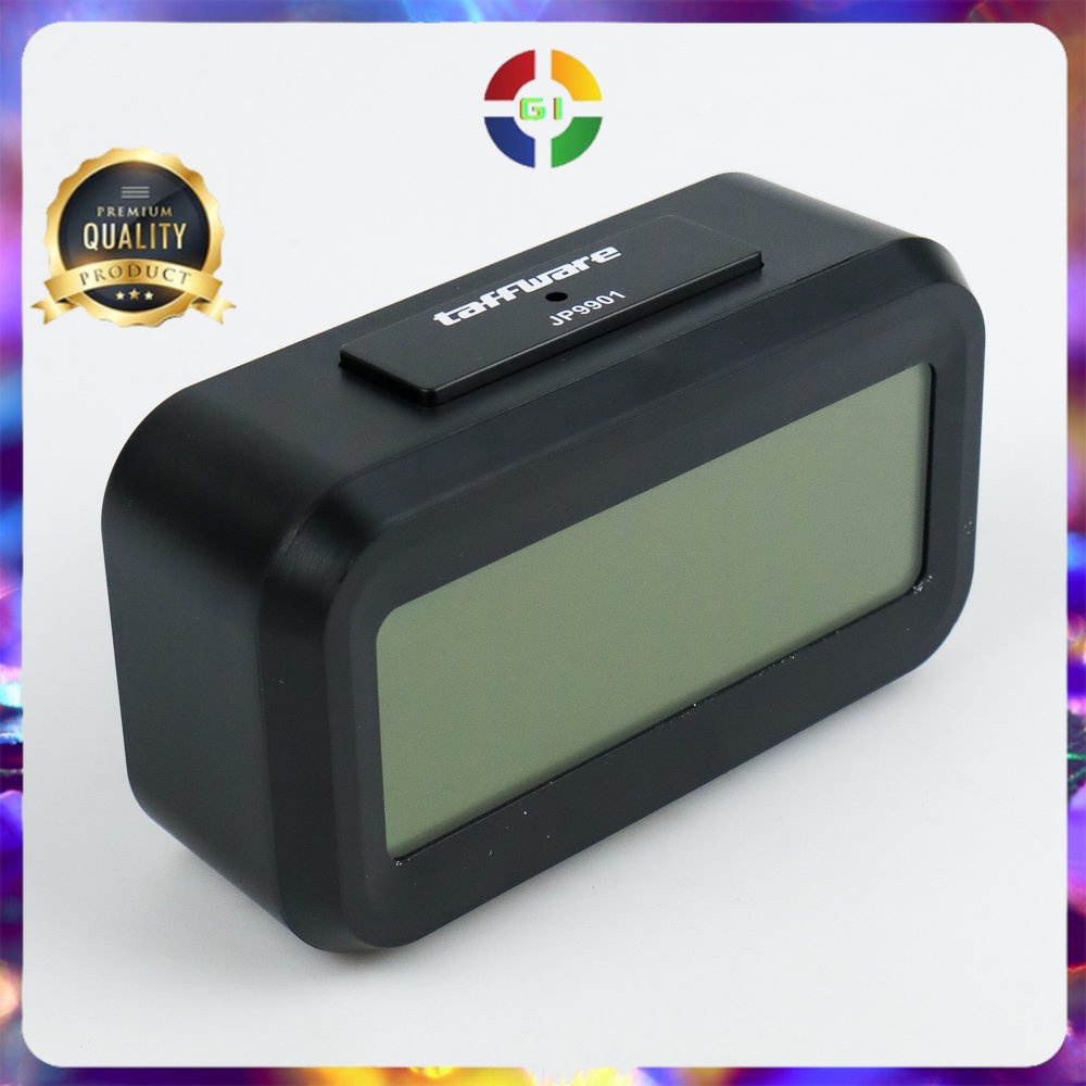 Jam LCD Digital Clock with Alarm Black