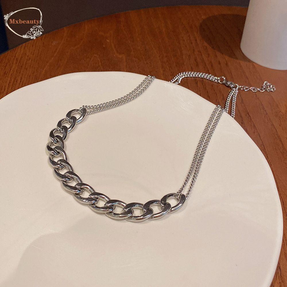 Mxbeauty Pria Kalung Hadiah Teman Kreatif Hip Hop Wanita Rantai Klavikula Fashion Perhiasan Pasangan Kalung Baja Titanium Tebal Kuba Rantai Kalung