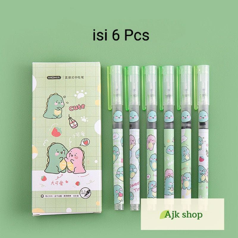 Pulpen Gel Isi 6pcs Motif Lucu Pulpen Gel Karakter isi 6 Pcs Box