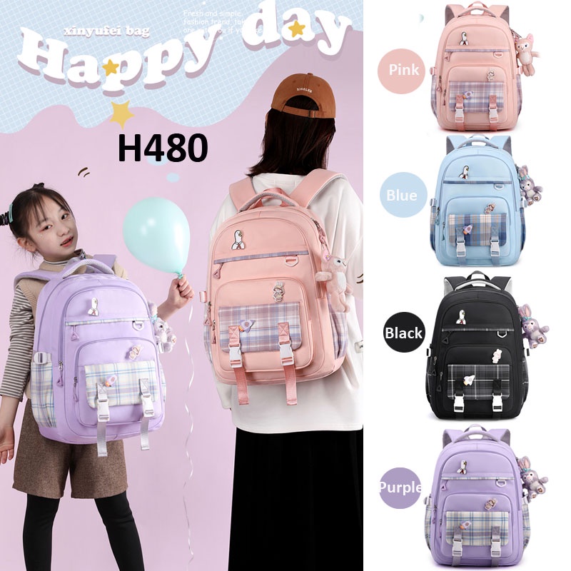 H480 Tas Ransel Sekolah Anak Perempuan Tahan Air /  Tas Sekolah Anak Perempuan / Tas ransel amak Sd 