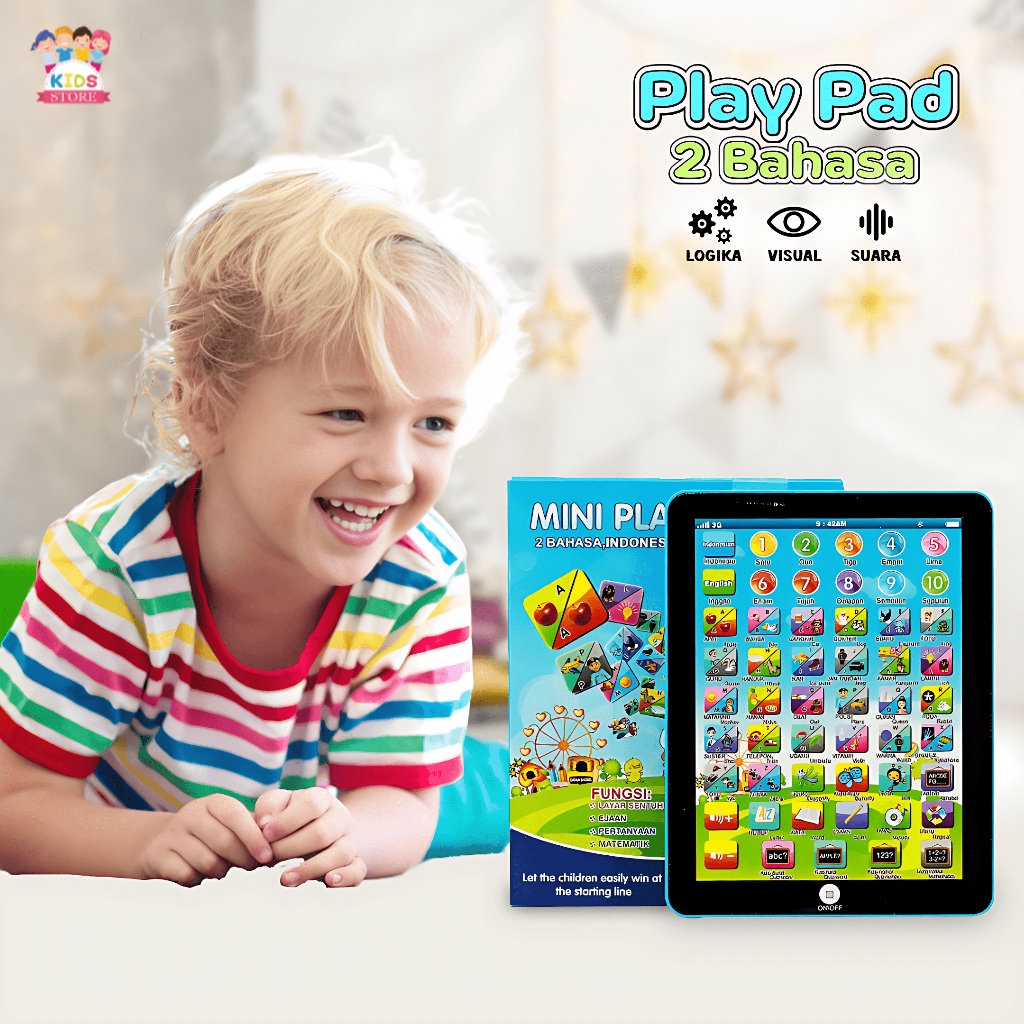 Mainan Edukasi Bayi Playpad Mini 2 Bahasa | Mainan Ipad Edukasi Anak 6 Tahun | Belajar Membaca