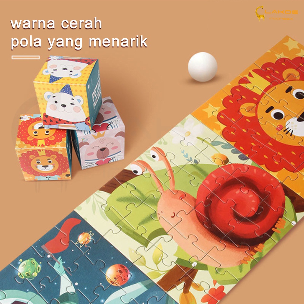 Lakoe Petit Puzzle/Mainan Edukasi puzzle Anak/mini puzzle Animal Cartoon Kado Anak/Kotak Puzzle