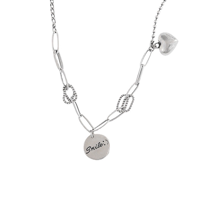 Goldkingdom Fashion Perhiasan Aksesoris Ready Stock Medallion Fashion Sweater Rantai Wanita Cinta Kalung Vintage Thai Silver Niche Design