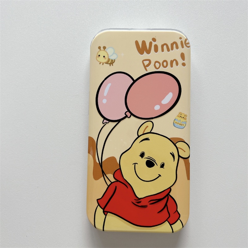 IPHONE Casing Cover Geser Motif Kartun Winnie Bear Untuk Iphone14 13 12 11 Pro Max Casing Pelindung Cermin Geser