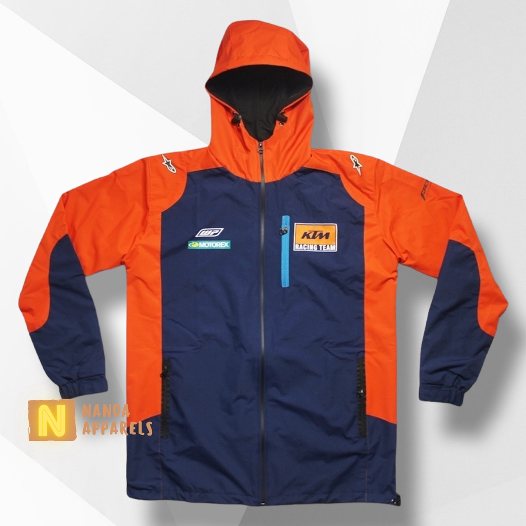 PARACHUTE JACKET JAKET KTM RACING TEAM JAKET SUPERMOTO MOTOCROSS JAKET PARASUT WATERPROOF JAKET KTM 
