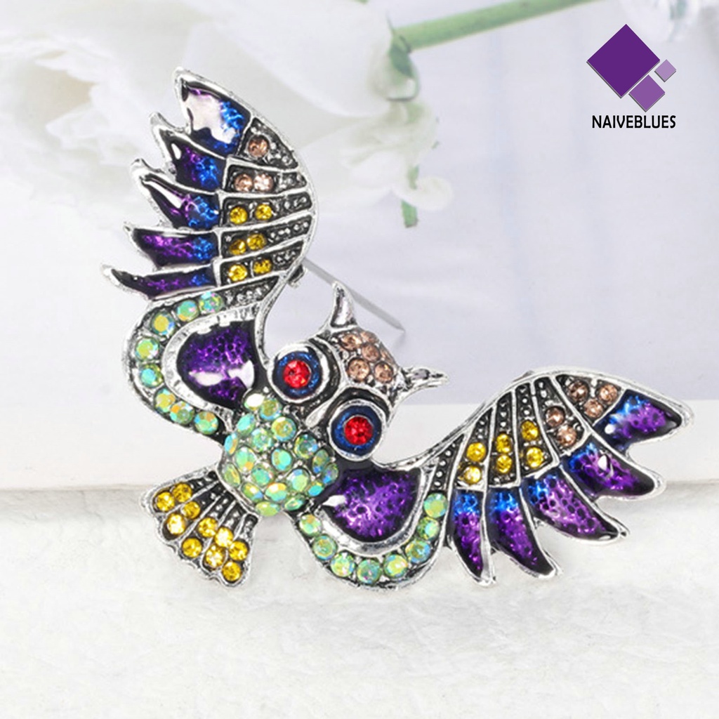 &lt; Naiveblues &gt; Bros Pakaian Unik Elegan Stylish Owl Patten Brooch Pin Pesta