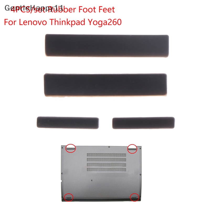 Gentlehappy 4Pcs Pad Kaki Karet Untuk Lenovo Thinkpad Yoga260 Bottom Base Cover Pengganti id