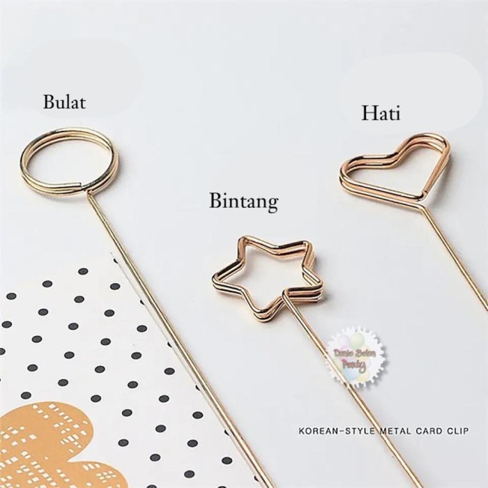 Stick Kartu Ucapan Metal Besi / Stik Klip Kartu Ucapan Buket Bunga