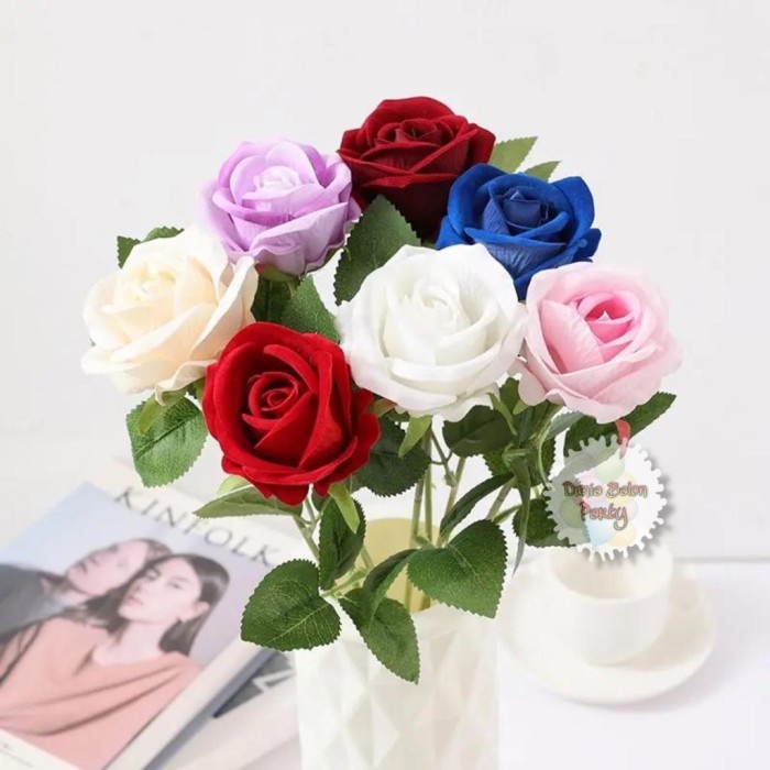 501K Bunga Mawar Hias / Artificial Flower Rose / Bunga Plastik Mawar