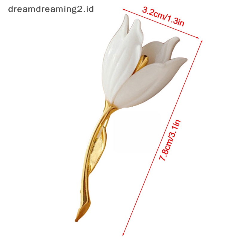 (drea) Bunga Tulip Enamel Bros Pin Kerah Lapel Syal Decor Perhiasan Garment Jewelry//