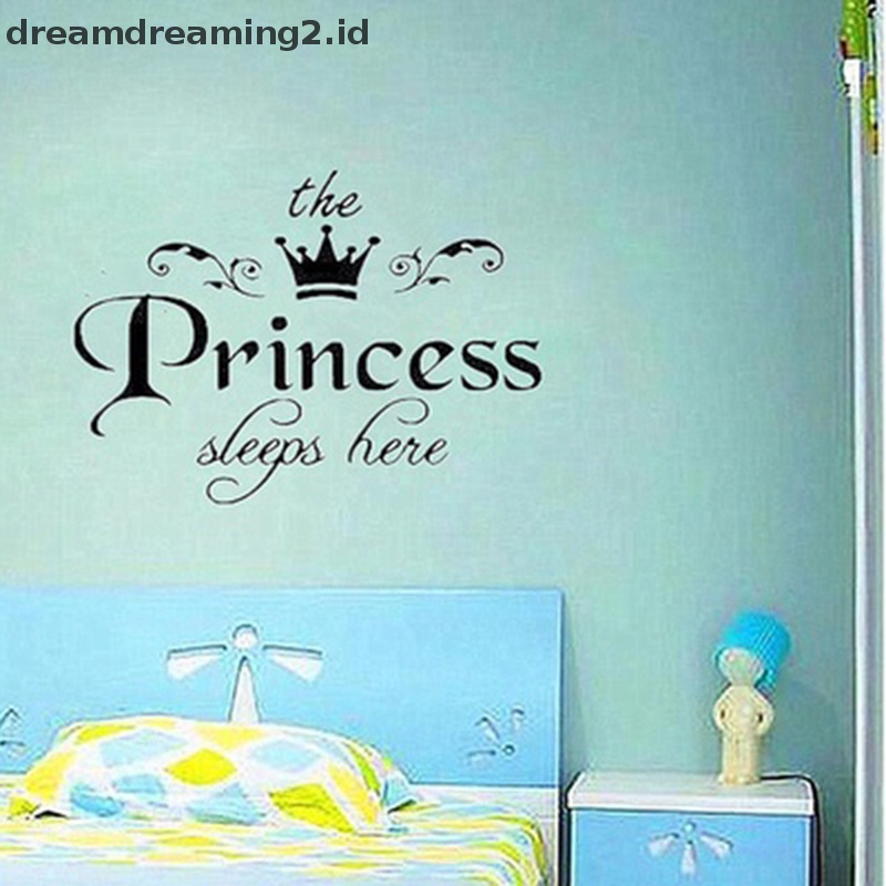 (drea) Diy removable princess sleeps wall ers art vinyl decals Rumah Kamar Bayi Perempuan Kamar Tidur Asrama Dekorasi//