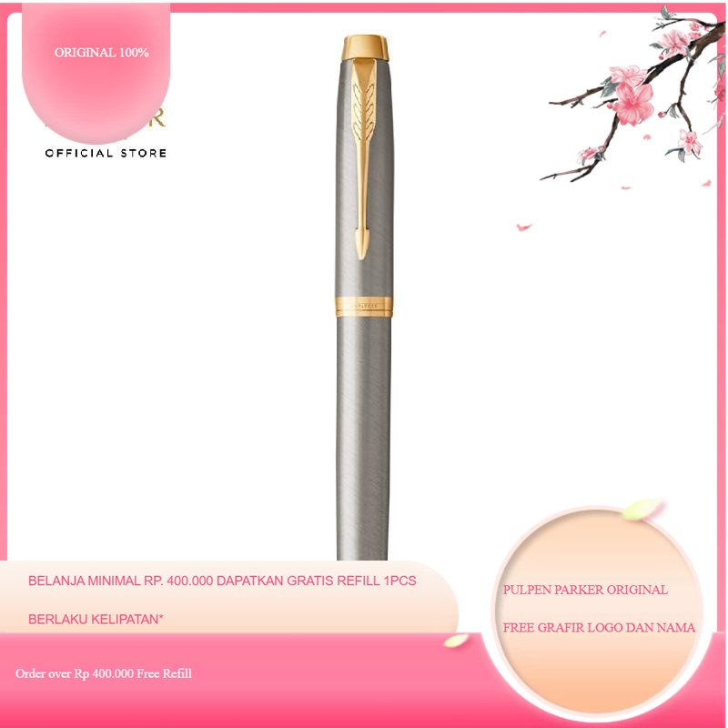 

Parker IM Brushed Metal Gold Trim Rollerball