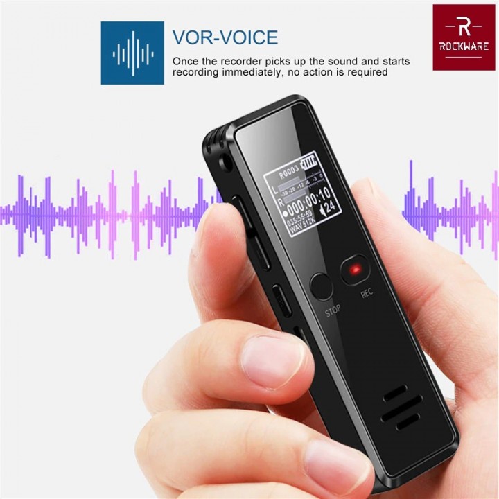 ROCKWARE RW-AVR03- Professional Audio Voice Recorder 8GB - 1536Kbps