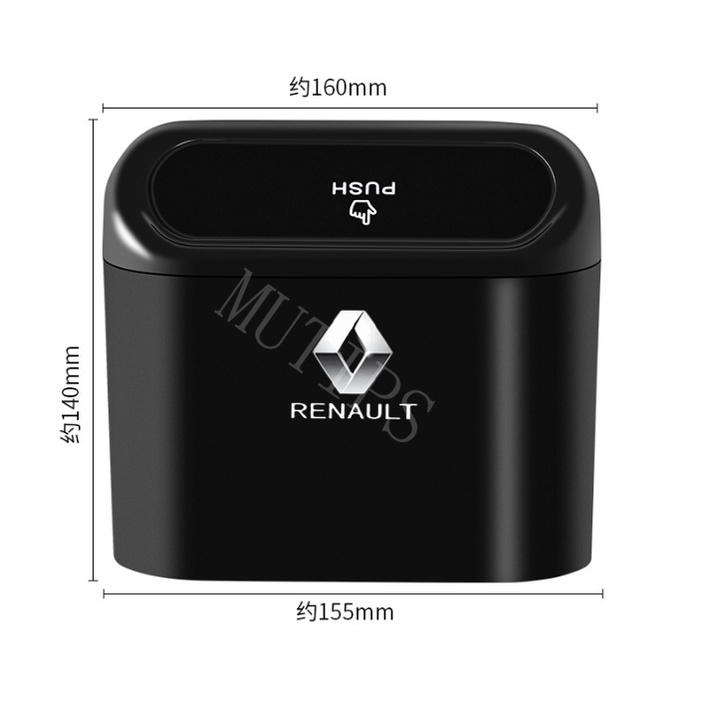 Tempat Sampah Mini Portable Mobil Renault Gantung Tutup Flip Dustbin Back Seat Tahan Air ABS Storage Box Organizer Untuk Megane 2amplaso Kwid Logan Captur Scenic Clio Fluence Duster Kiger
