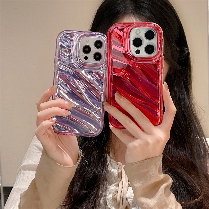 IPHONE Casing Ponsel Motif Gelombang Halus Cocok Untuk Iphone14 13 12 11 Pro X XS Max XR 7 8 Plus Full Cover Silikon Soft Case