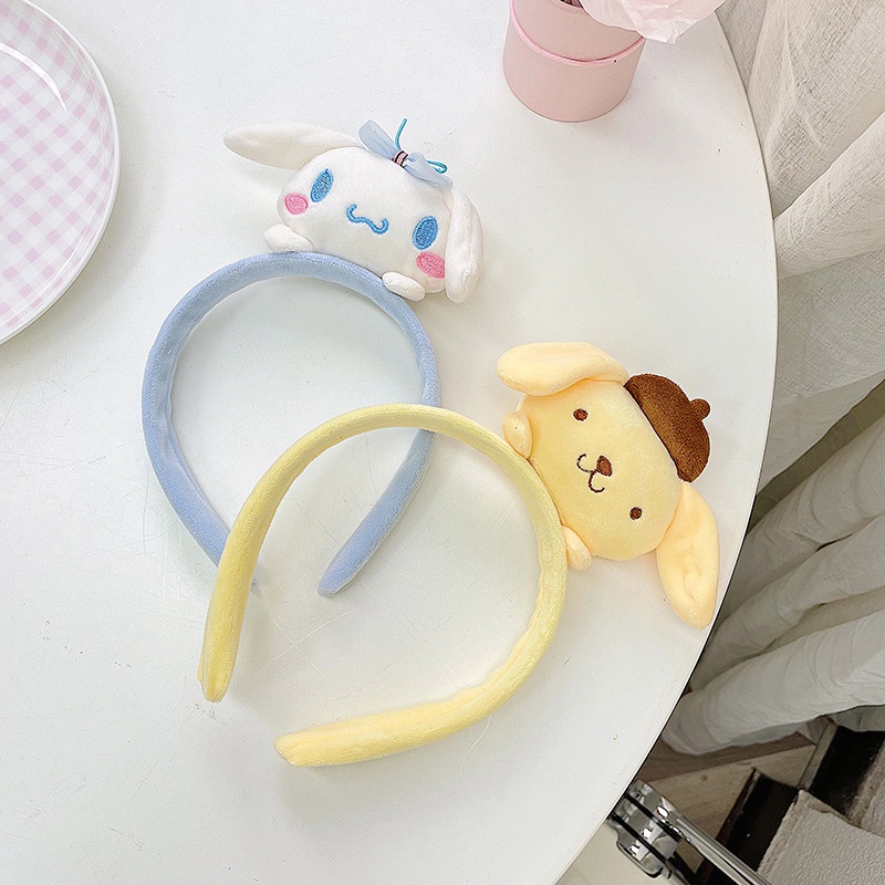 COD Bando Kartakter Ikat Kepala Cinnamoroll Anjing Melodi Mewah Tiga Dimensi Kartun Wajah Mencuci Bando korea Rambut Aksesoris