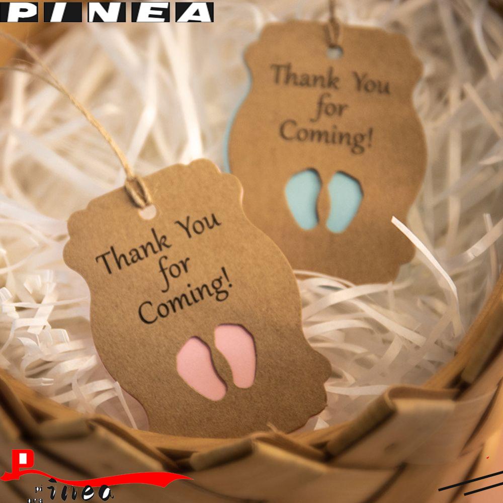 Nanas 50PCS Baby Shower Hanging Tag Boy or Girl Perlengkapan Pesta Gender Reveal Packing Label