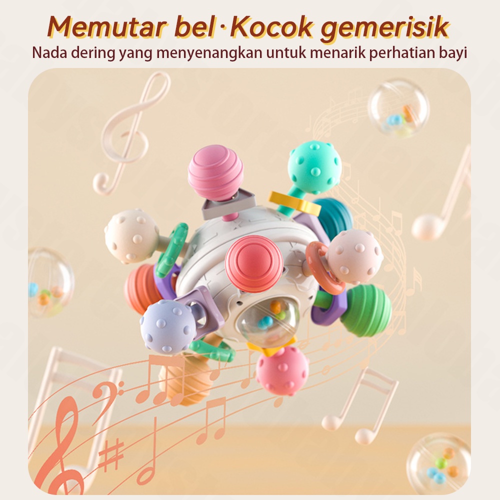 Halo Baby Gigitan Bayi Bola Manhattan teether bayi/Mainan Rattle Bayi Kerincingan Bayi silikon BPA free