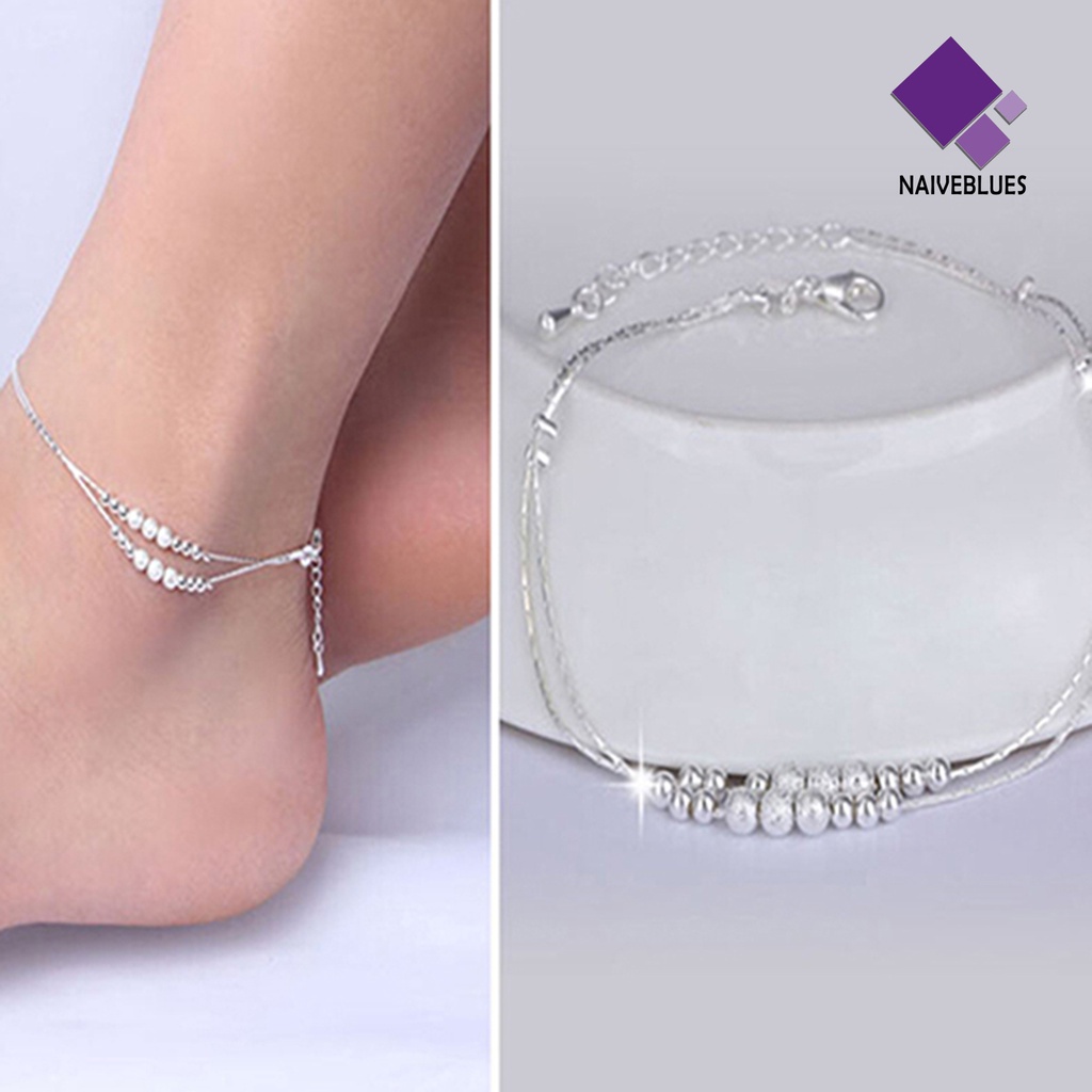 &lt; Naiveblues &gt; Gelang Kaki Indah Adjustable Wanita Bintang Hati Manik-Manik Liontin Kaki Untuk Belanja